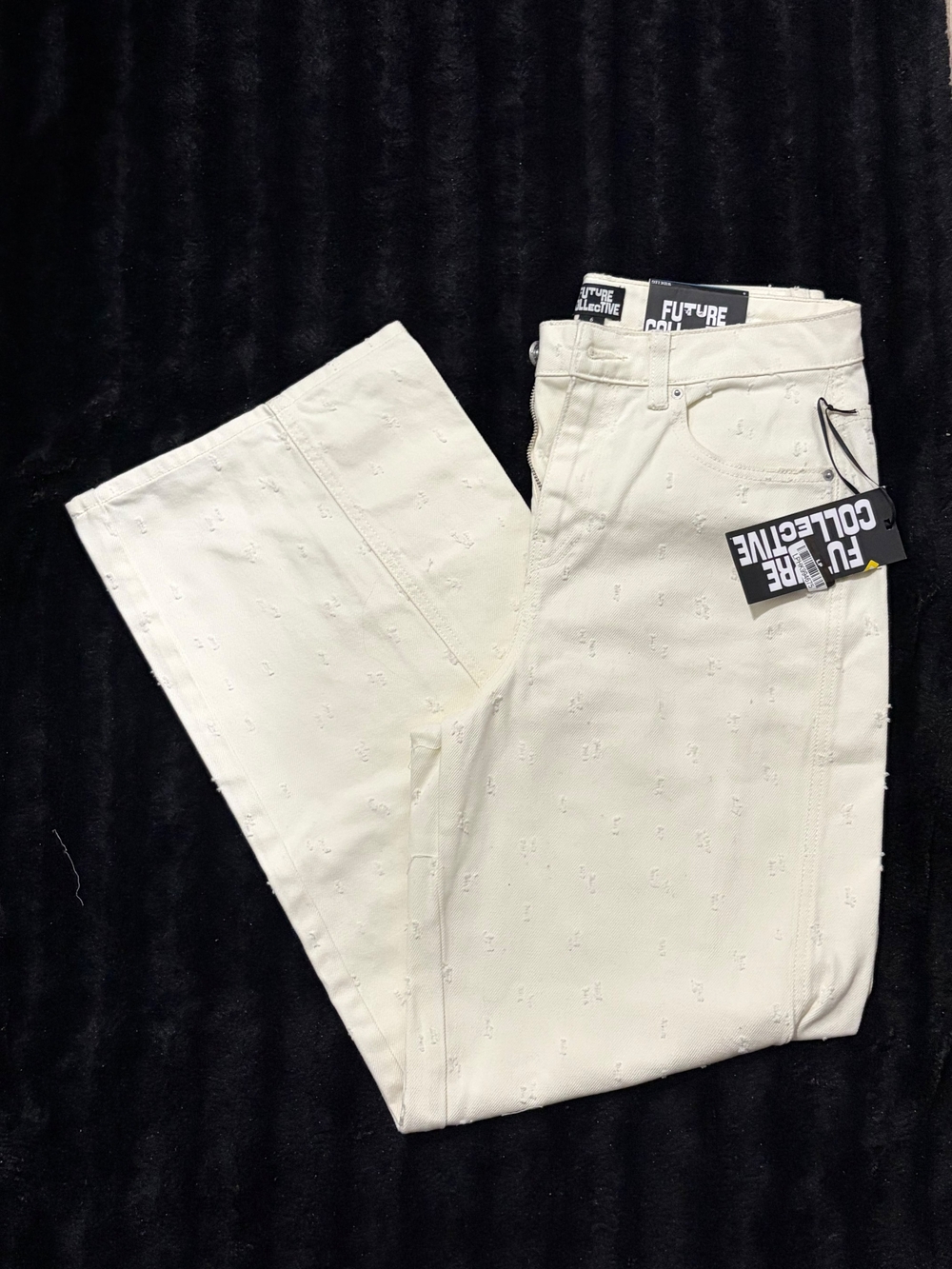 Future Collective Women's Wide Leg Jeans in Off-White